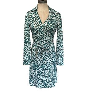 DIANE VON FURSTENBERG Women’s Jeanne Silk Jersey Wrap Midi Dress Size 6
